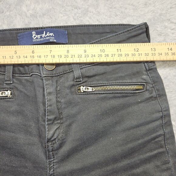 Boden Womens Black Jeans The Brighton Biker Skinny Size 6 Zipper Pockets - Picture 6 of 13